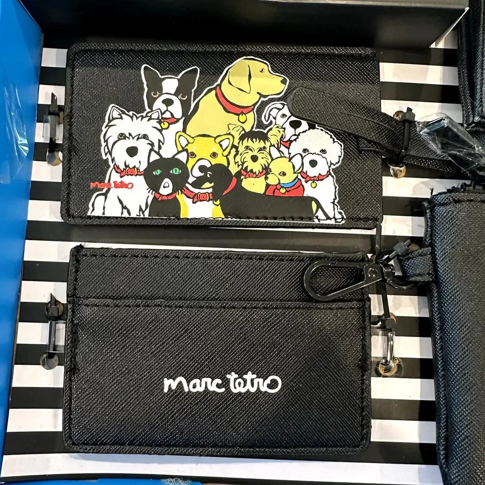 Marc Tetro Dog Set of 4 Set Coin Purse Passport Holder Luggage Tag Cardholder
